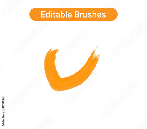 Brush strokes isolated. Editable brush arts