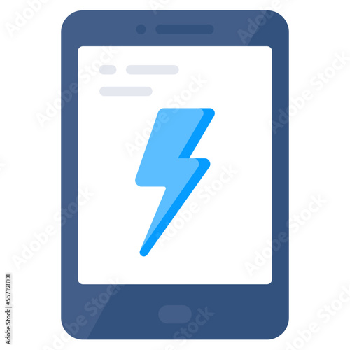 Flat design icon of electric battery