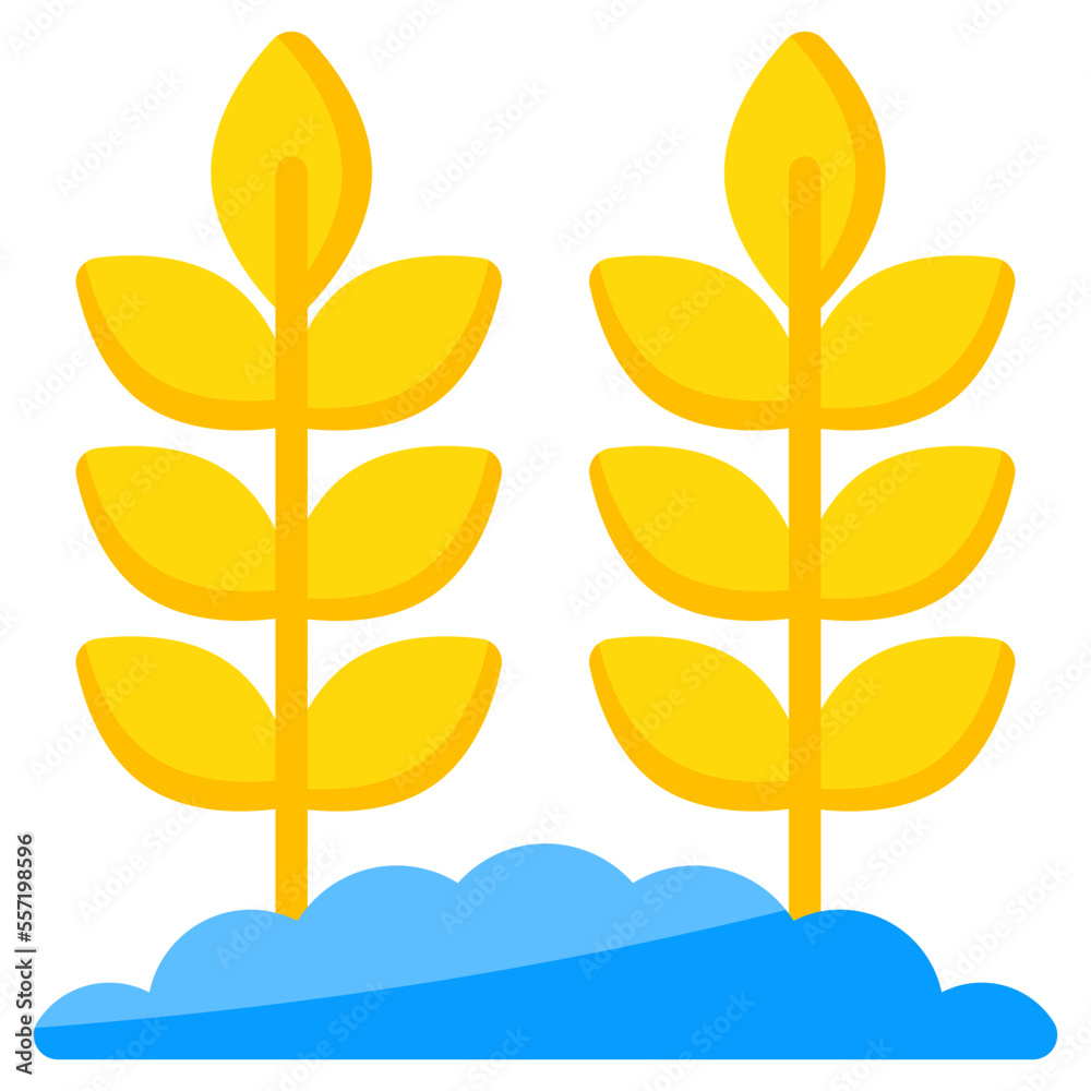 An editable design icon of growing leaves An editable design icon of growing leaves