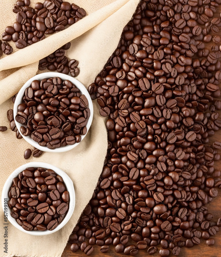coffee beans and cup coffee beans and cup