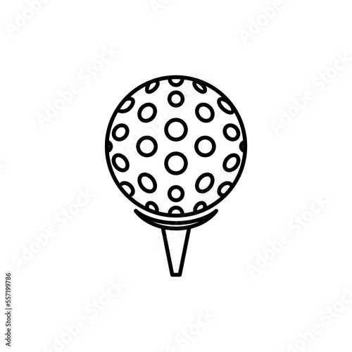 Vector Golf Ball - Black and White Isolated Icon