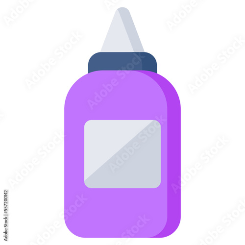 Conceptual flat design icon of ketchup bottle 
