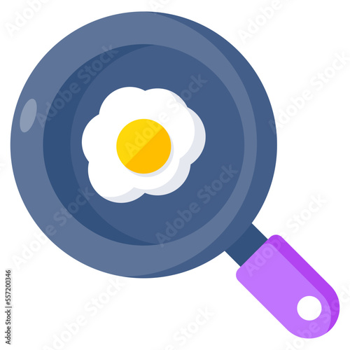 A flat design icon of fried egg