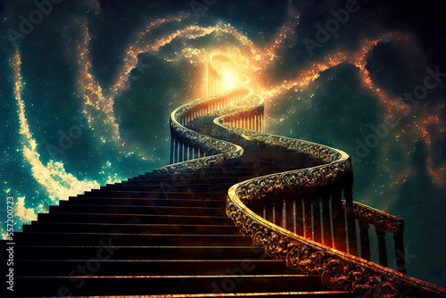 Fotografie, Tablou Magical long stairway to heaven to dream