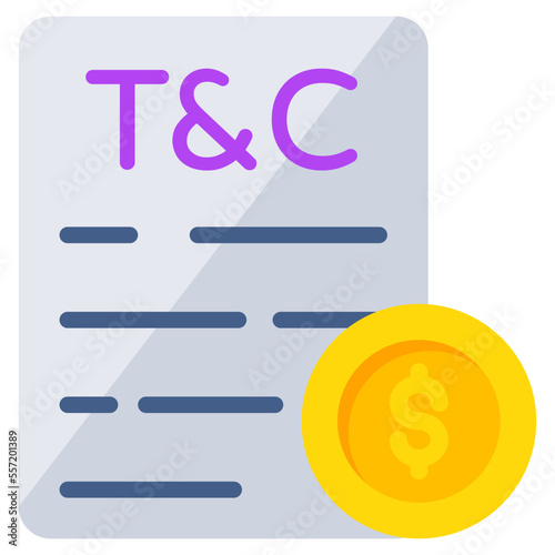 A colored design icon of terms and conditions 