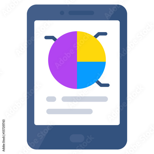 Colored design icon of mobile data statistics 