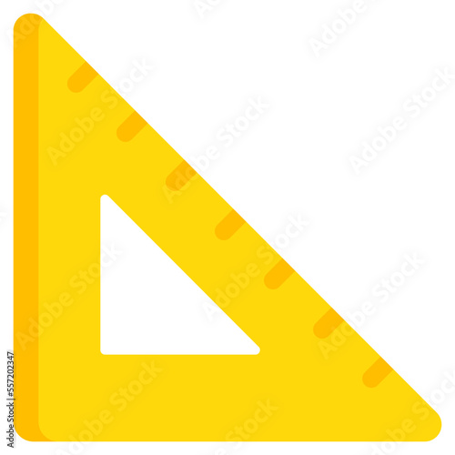 Pencil with scale, icon of stationery 