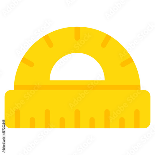 Flat design icon of protractor scale 