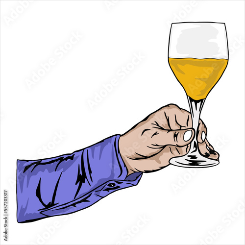 illustration vector hand holding glass