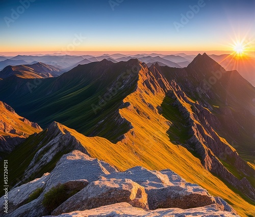 sunset over the mountains 