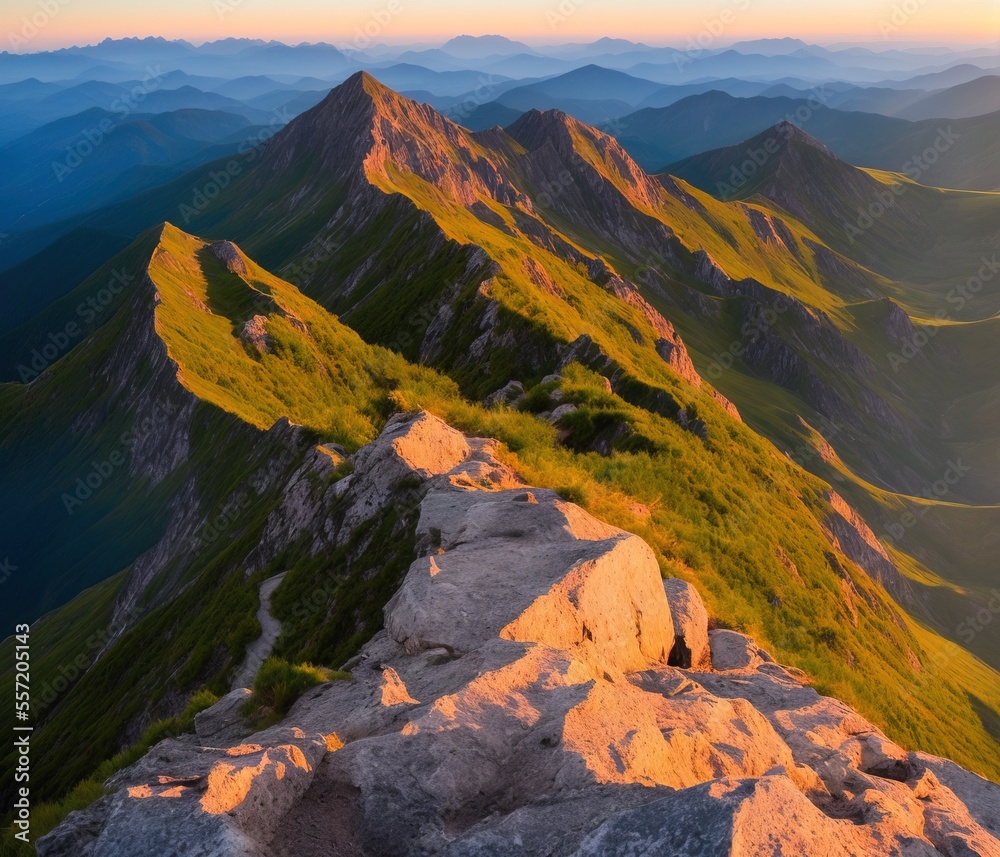 Obraz premium sunset over the mountains 