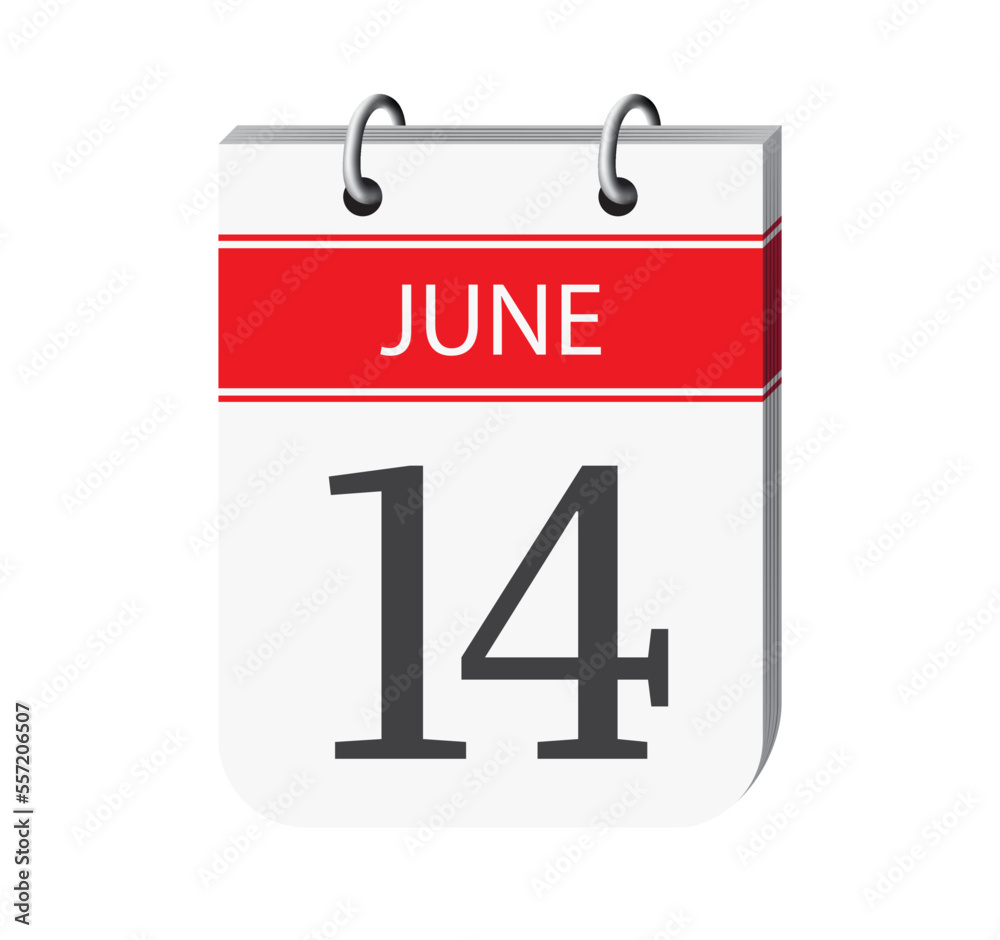 14 june calendar page vector. 3d one day calendar date appointment, deadline, event reminder illustration. Abstract three dimensional daily date calendar.
14 june calendar page vector. 3d one day calendar date appointment, deadline, event reminder illustration. Abstract three dimensional daily date calendar.