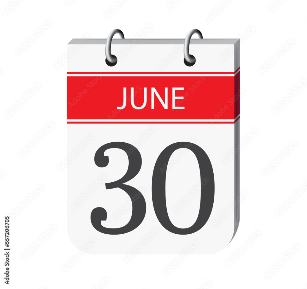 30 june calendar page vector. 3d one day calendar date appointment, deadline, event reminder illustration. Abstract three dimensional daily date calendar.
30 june calendar page vector. 3d one day calendar date appointment, deadline, event reminder illustration. Abstract three dimensional daily date calendar.
