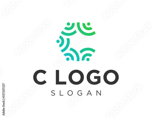 Logo design about C Letter on a white background. created using the CorelDraw application.