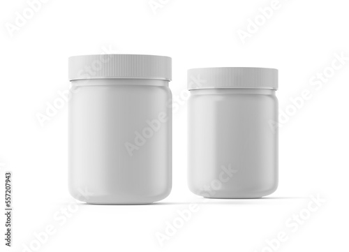 Plastic matte jar container psd mockup