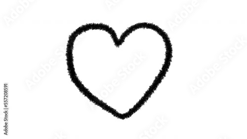 Hand drawn animation of red romantic heart