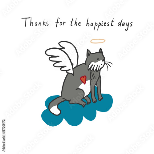 Pet cat death vector poster.