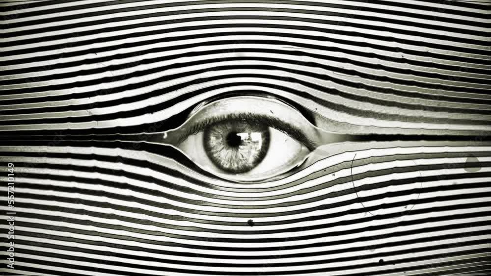 Strange Eye Stare Peephole Stripes Pattern Vintage Style. Strange eye stare through spectrum