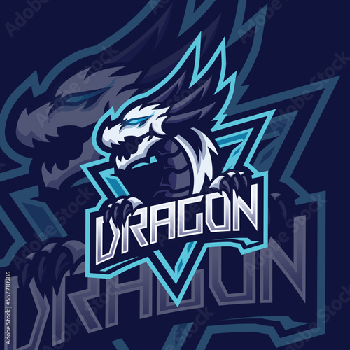 Dragon head esport logo design