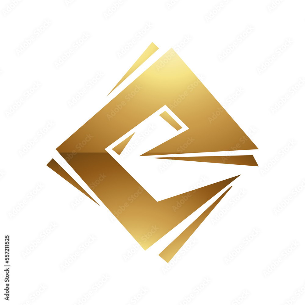 Golden Letter E Symbol on a White Background - Icon 2 Golden Letter E Symbol on a White Background - Icon 2