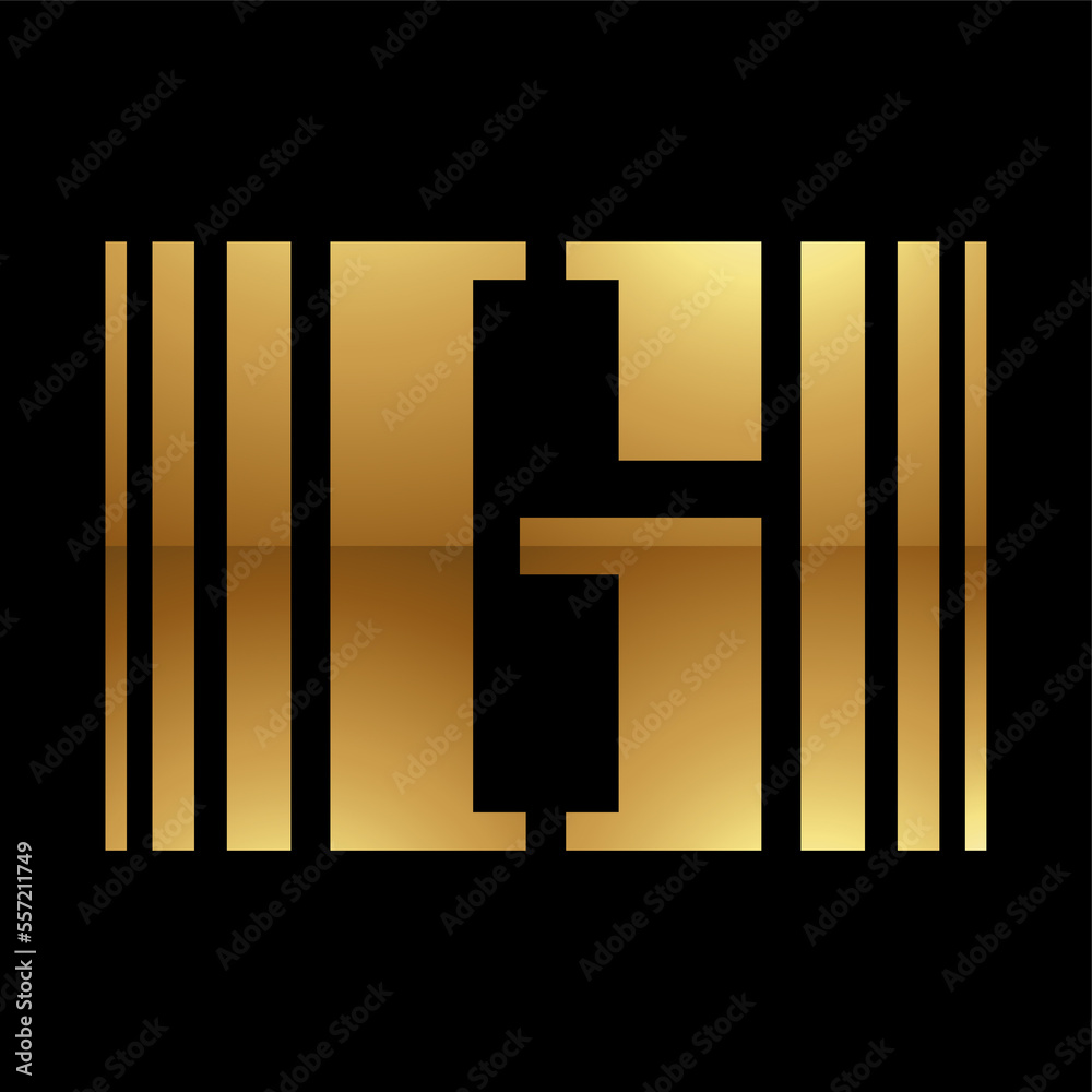 Golden Letter G Symbol on a Black Background - Icon 3
