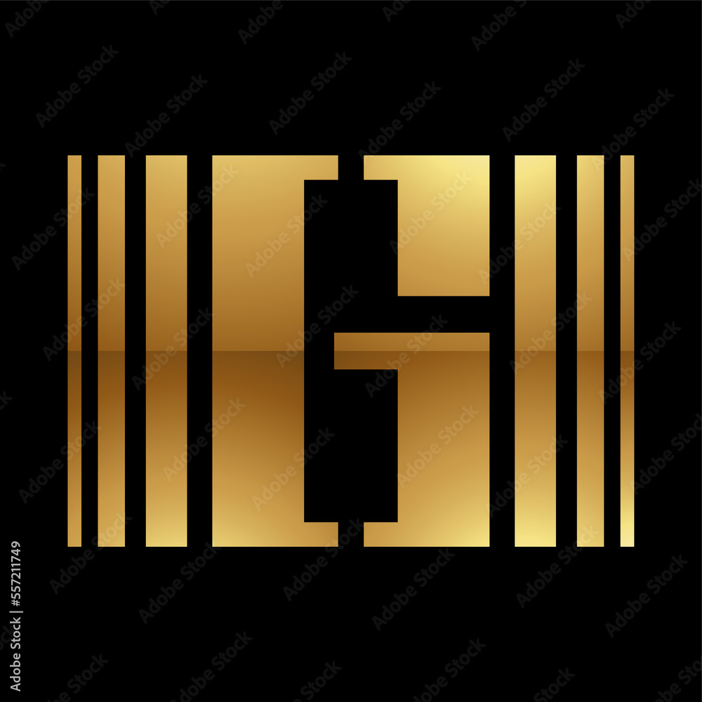 Golden Letter G Symbol on a Black Background - Icon 3 Golden Letter G Symbol on a Black Background - Icon 3