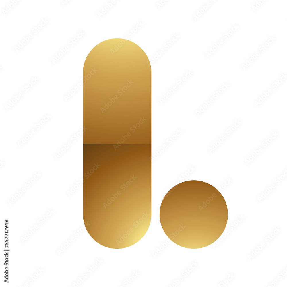 Golden Letter L Symbol on a White Background - Icon 8