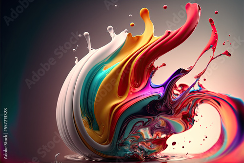 Art with colorful paint splash © Piotr