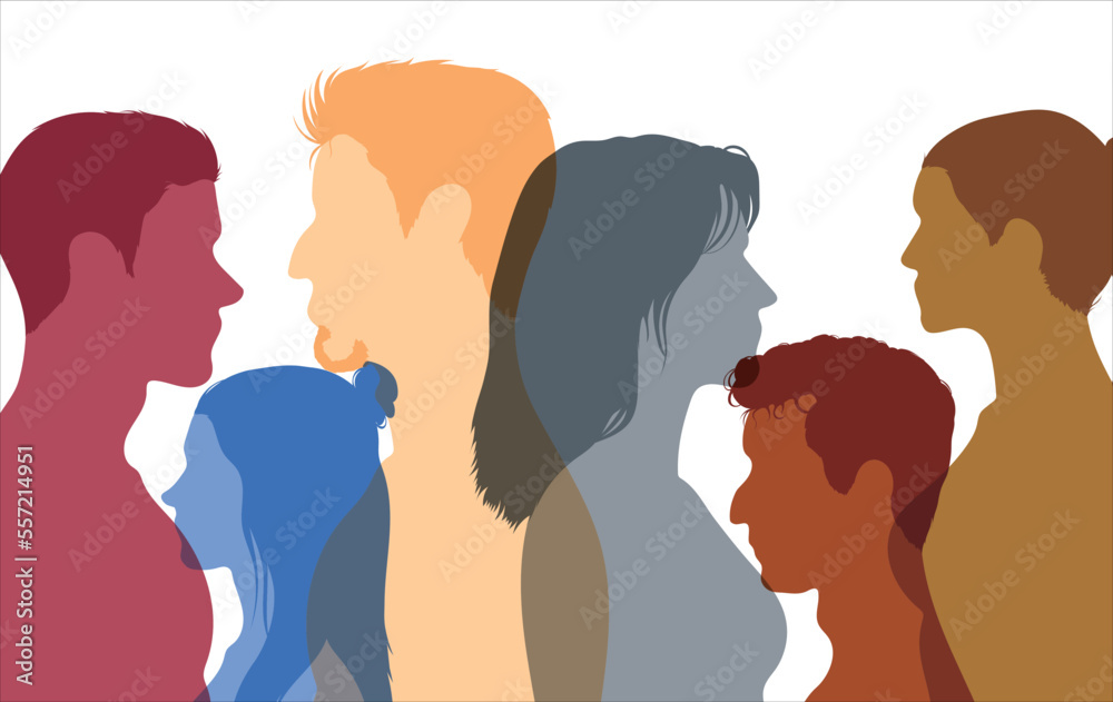Business colleagues and coworkers from different ethnic backgrounds. Collaborative and cooperative community. Organization based on teamwork and partnership. Diversity people profile.
