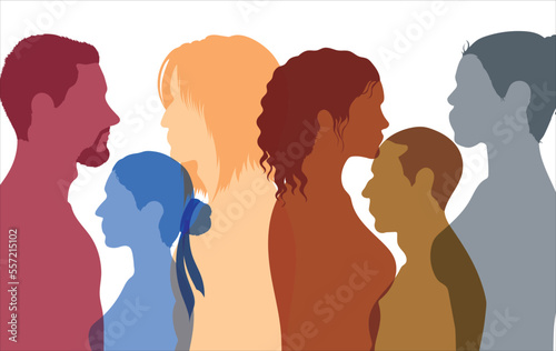 People of diverse ethnicities and races. Racism and equality of racial groups. Men and women from diverse cultures make up a multicultural society.   © Hope