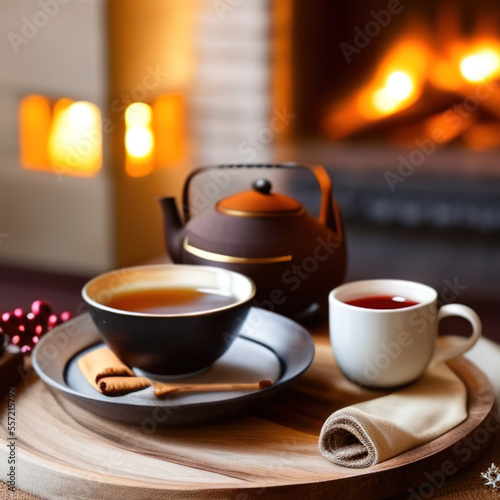 cup of tea with fruits and spices