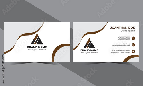 Double sided business card template modern and clean style. Double-sided creative business card template. Vector illustration.