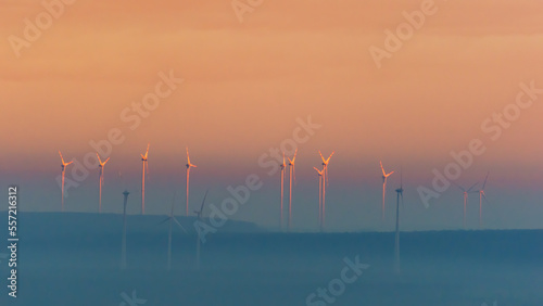 Wind Turbines at Sunset