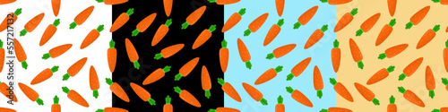 Seamless pattern with carrots .Set Cute textile pattern.