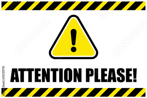 Attention please with caution icon