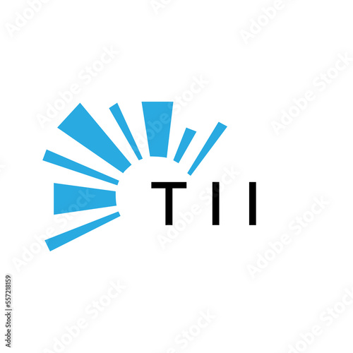 TII letter logo. TII blue image on white background and black letter. TII technology  Monogram logo design for entrepreneur and business. TII best icon.
 photo