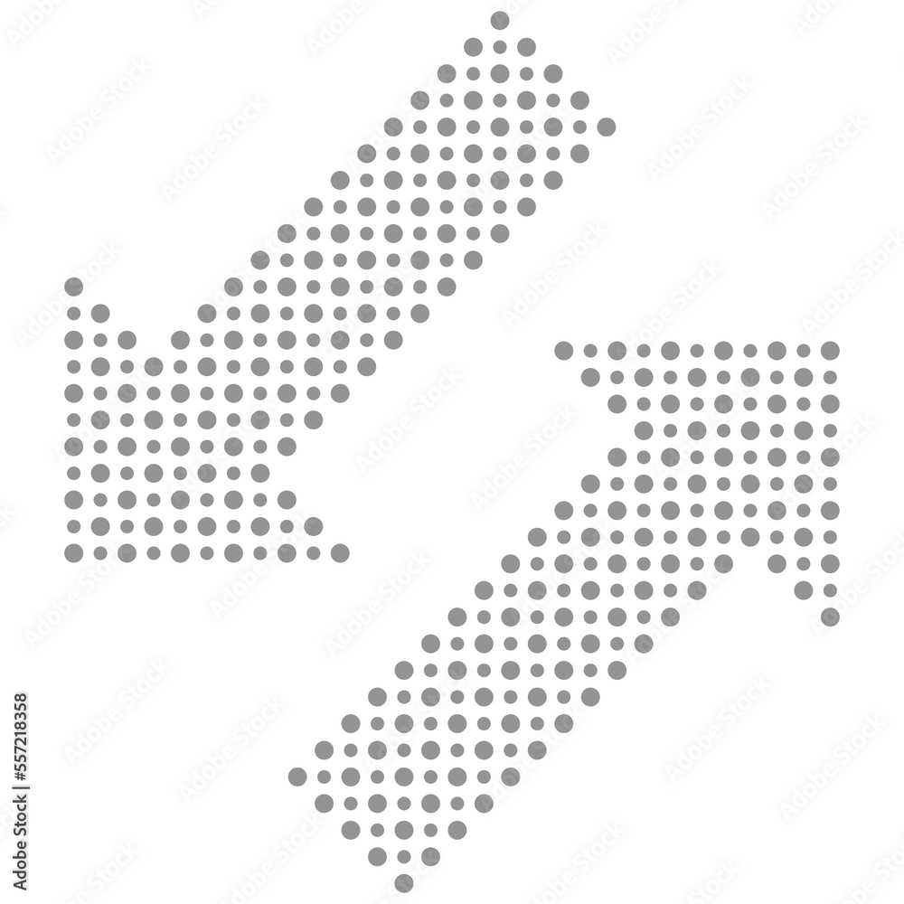 Fine vector dotted gray and white arrows. Elements for web, infographic and diagrams