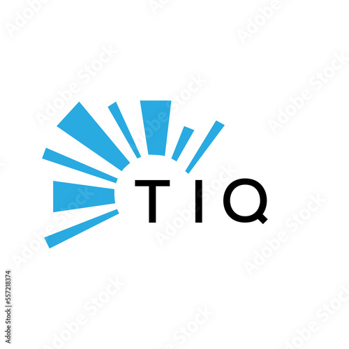 TIQ letter logo. TIQ blue image on white background and black letter. TIQ technology  Monogram logo design for entrepreneur and business. TIQ best icon.
 photo