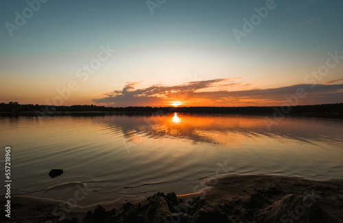 sunset over the river © Dmitrii