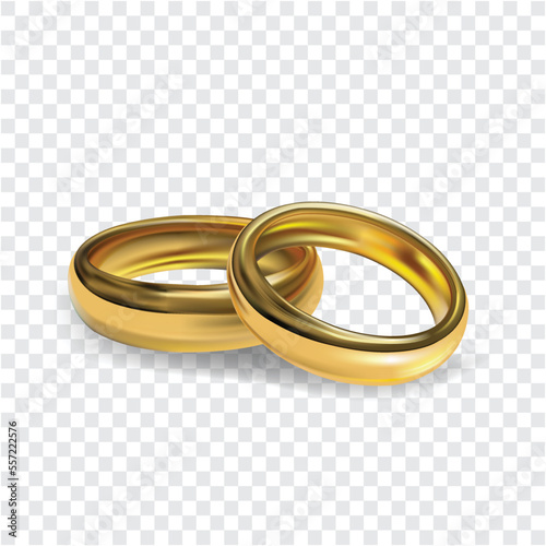 Realistic 3d gold engagement ring vector and illustration