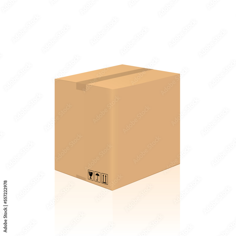 Brown cardboard boxe isolated on a white background