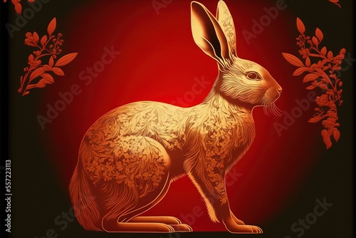 Happy new year of the rabbit. Celebrate this events for 2023 with a cool design of a rabbit.