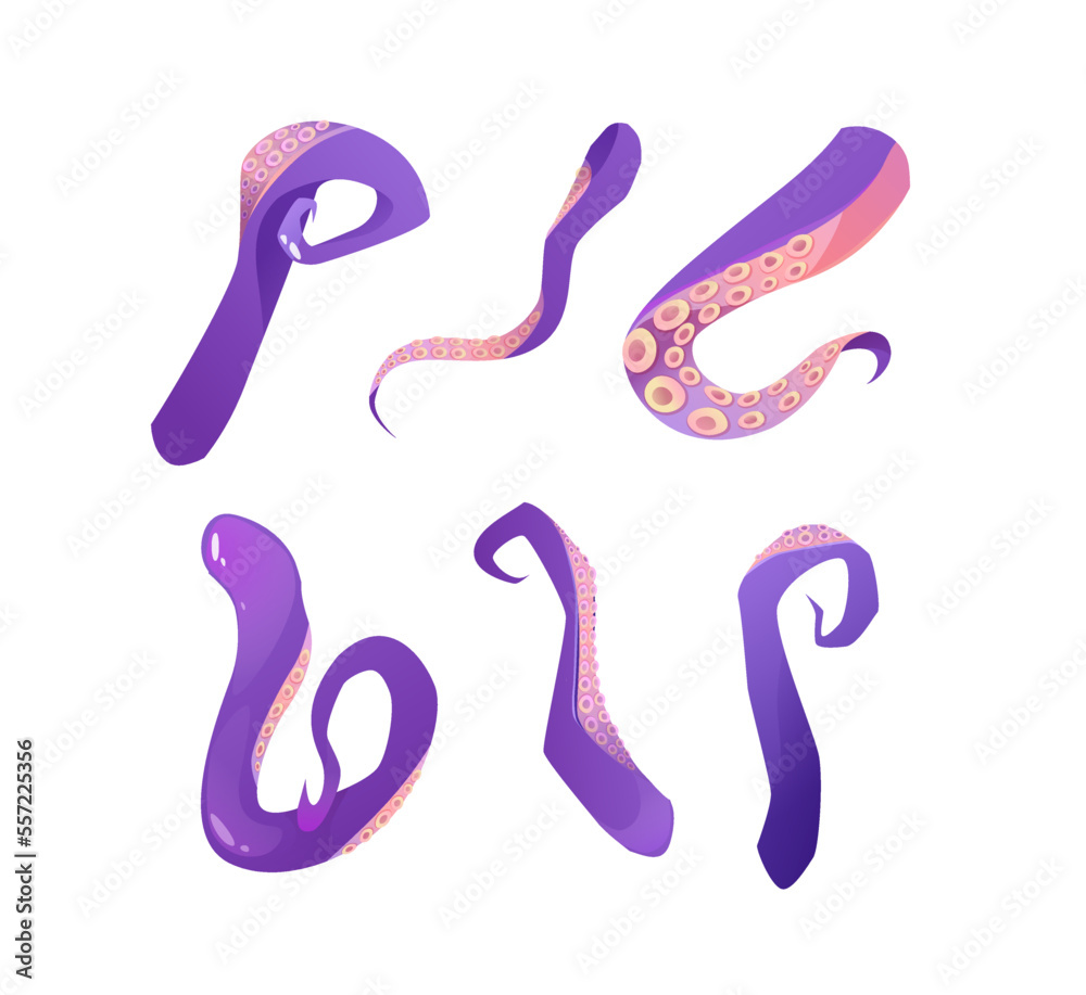 Octopus of tentacle. Cartoon vector illustration on white background Octopus of tentacle. Cartoon vector illustration on white background
