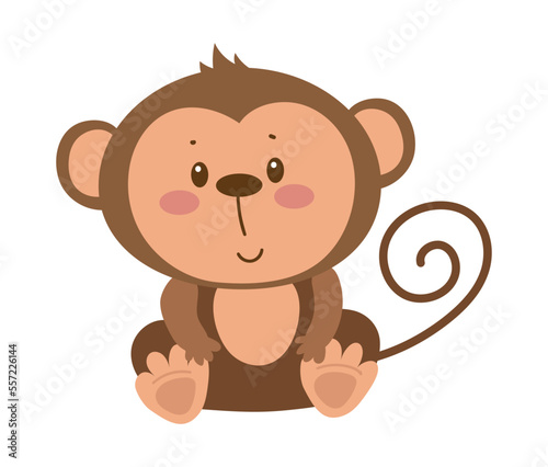 Cute cartoon illustration of monkey.