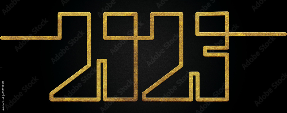 Happy new year 2023 golden calligraphy design banner Happy new year 2023 golden calligraphy design banner