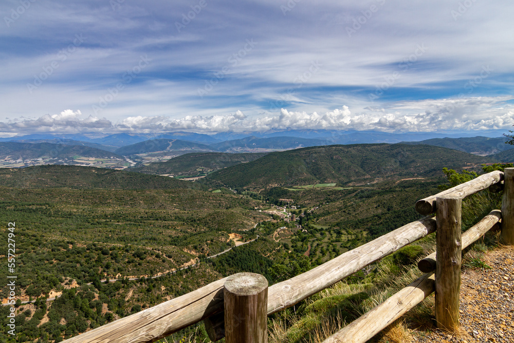 fence in the mountains with beautiful landscape 