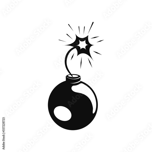 Bomb icon vector. Explosion illustration sign. Weapon symbol. War logo.