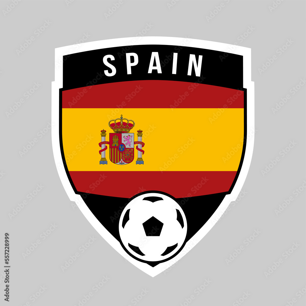 Obraz premium Spain Shield Team Badge for Football Tournament