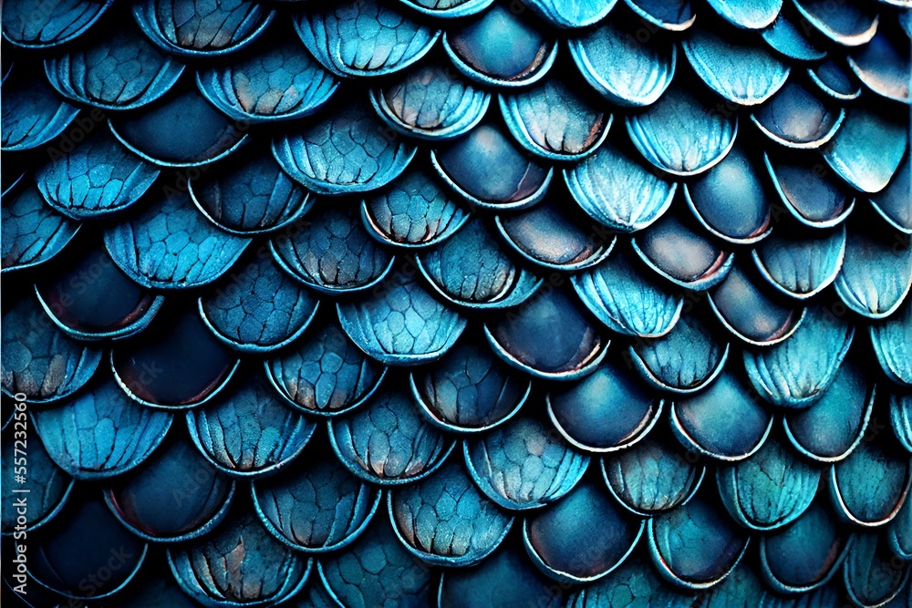 Blue Dragon Scale. Generative AI Blue Dragon Scale. Generative AI