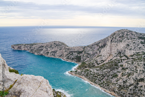 Rock formations and coast view at Calanques National Park, South of France
